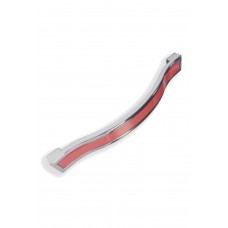 MANER METALIC CU INSERTIE DIN PLASTIC NETED PE MIJLOC 128 MM - CROM/ROSU