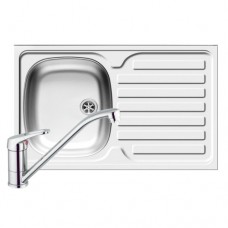 CHIUVETA INOX 780X435 MM,CU O CUVA SI UN PICURATOR, STANGA CU ACCESORII