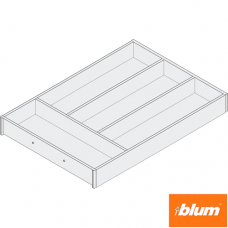 AMBIA-LINE Organizator pt tacâmuri pentru LEGRABOX Sertar, Design de lemn, 4 Compartimente pt tacâmuri, NL=450 mm, Lăţime=300 mm