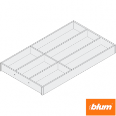 AMBIA-LINE Organizator pt tacâmuri pentru LEGRABOX Sertar, Design de lemn, 6 Compartimente pt tacâmuri, NL=550 mm, Lăţime=300 mm