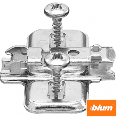 CLIP Plăcuţă de montaj, în cruce, 0 mm, oţel, şuruburi pt lemn premontate, reglaj pe înălţime: Gaură alungită