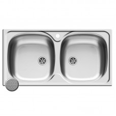 CHIUVETA 780X435 MM,CU DOUA CUVE SI UN PICURATOR DREAPTA, CU ACCESORII - INOX